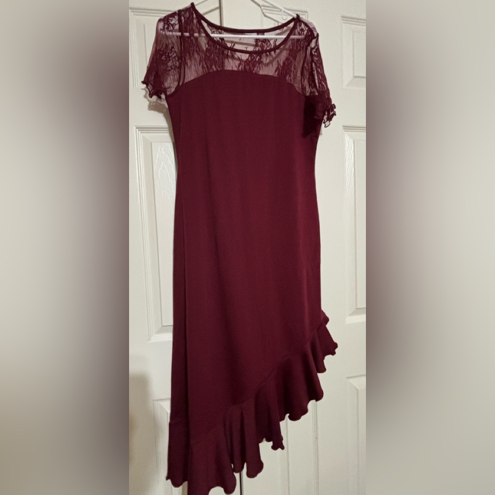Lace Top Asymetrical hem Dress